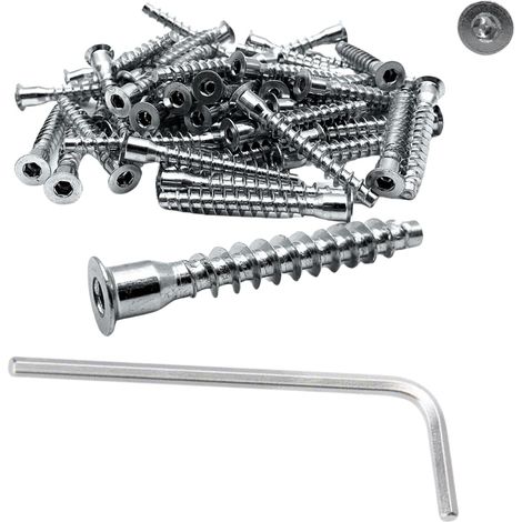 Vis à Filetage Direct Pour Bois Résistantes et Fiables + Clé Allen Offerte Idéales Pour Tous Vos Projets De Bricolage (Diamètre 8x45mm, 20 pièces) (1/2)