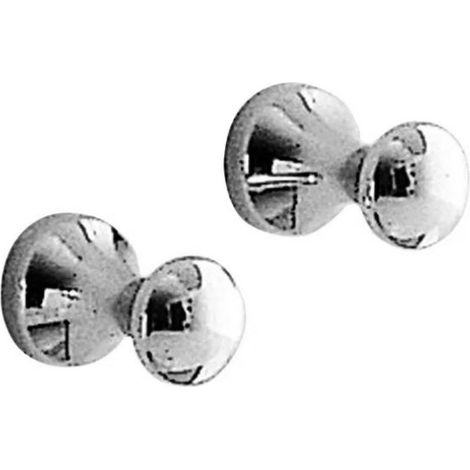 Appendino doppio in ottone cromato modello hotellerie dim. cm (lxpxh): ø1,8xø1,8x3 GEDY