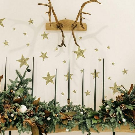 Stickers repositionnables étoiles dorées de noël (1/5)
