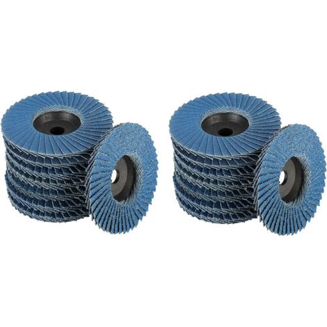 Lot de 16 disques abrasifs lamelles,Disques abrasifs lamelles, 76 mm x 10 mm Grain 40/60/80/120, pour mtal, acier et bois, Recouvert de Disques lamelles Disques abrasifs,bleu (1/4)