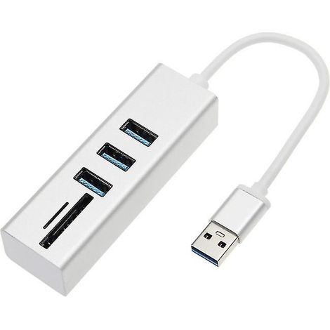 Lecteur de cartes mémoire SD/TF combiné à 3 ports et hub USB 3.0 5 en 1 (1/4)