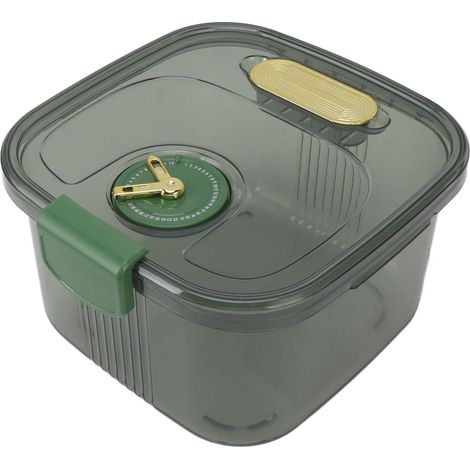 Conteneur à riz hermétique empilable transparent avec date pour céréales, farine, en-cas, sucre, S 5 kg/11 lb Vert (1/5)