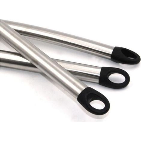 Durable 6 pièces set ustensiles de cuisine ustensiles de cuisson utensils Acier Inoxydable & Silicone Noir (1/4)