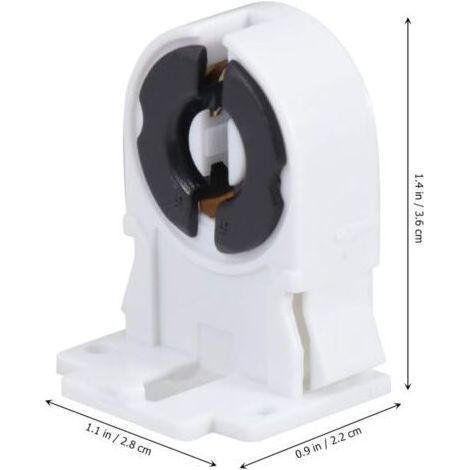 Lot de 20 douilles pour lampes fluorescentes, type à vis T8/G13, non pontées, douille de lampe, douille tombstone, remplacement pour tube fluorescent LED (1/4)