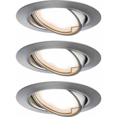Paulmann 93421 Base Einbauleuchte 3er Set LED LED 15 W Eisen (gebürstet) (1/3)