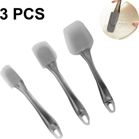 Spatule En Silicone - Set De 3 Racloirs De Pâtisserie Pour Mélange Et Raclage - Compatible Bol Et Récipients Étroits - 25,5 X 6,5 Cm À 23,5 X 3,5 Cm - 3 Pièces (1/5)