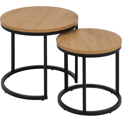 Conjunto de mesas auxiliares Norsica 599 , 40x0x0cm, Diámetro: 45, MDF, Redonda