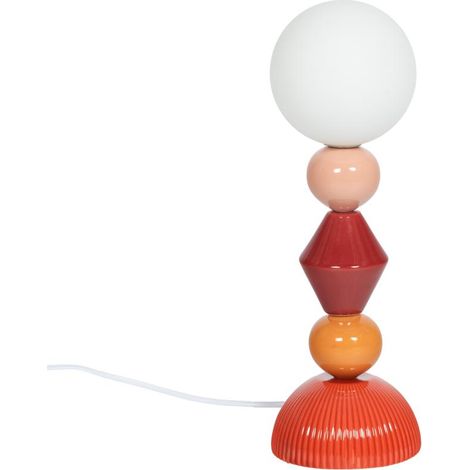 Amadeus - Lampe de table Adela rouge en céramique 37 cm (1/3)