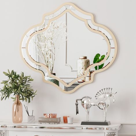 Gold Modern Art Decorative Wall Mirror Irregular Frame