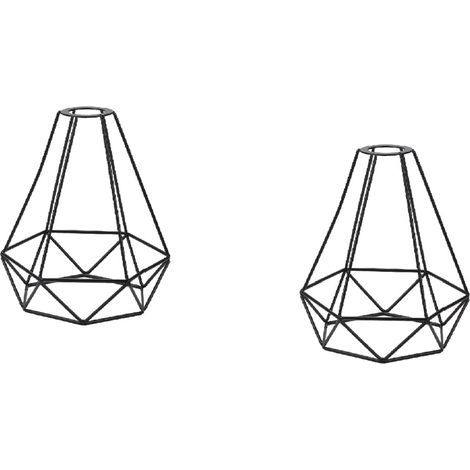Youyijia Vintage Birdcage Lampshade Retro DIY Black Lampshade Metal Wire Cage Lamp Shade Industrial Geometric Ceiling Pendant Light Shade for Wall Light Kitchen Living Room Hallway Indoor Outside (1/4)