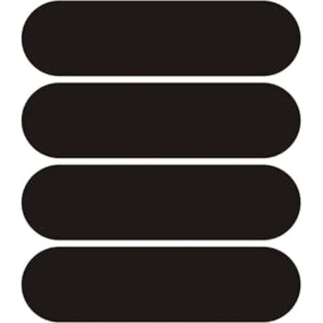 4 Stickers Autocollants Noirs Réfléchissants Casque Moto - Bandes Réfléchissantes Racing Design, Taille 85 23mm