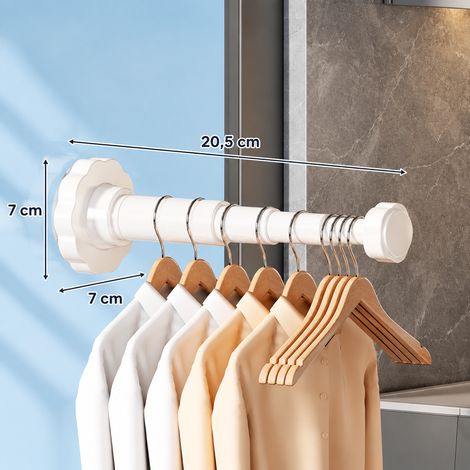 Organisateur de cintres mural à ventouse rétractable blanc crème réf 1925 1 g – Livraison gratuite