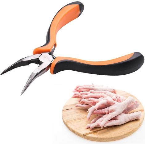 BEBUSINGOTO Hühnerfuß-Entbeinungswerkzeug aus Kohlenstoffstahl, tragbarer Knochenentferner, vielseitiges Entbeinungswerkzeug zum Ausbeinen von Fleisch im Esszimmer, zum Entfernen von Kochknochen