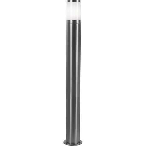 Lampadaire d'extérieur pour chemin Lampe de jardin LED lumière extérieure en acier inoxydable, opale en plastique argenté, contrôle par application CCT, Smart RGB 8,5W 806lm, DxH 14x80 cm (1/5)