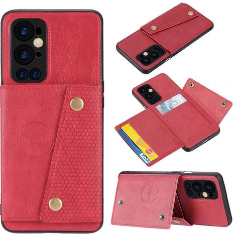 Pour OnePlus 9 Pro Double Boucle PU + TPU Étui de protection magnétique antichoc avec fente et support de carte (1/4)