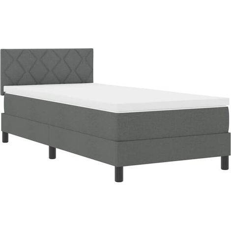 Matelas à ressorts, matelas inclus, gris foncé, 100 x 200 cm, revêtement en tissu. (1/5)