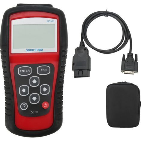 MS509 Kfz-Diagnosegerät, 9 OBDII-Testmodi, Schnellzugriff, hintergrundbeleuchtetes LCD-Display, tragbarer OBD2-Scanner für Fahrzeuge (1/5)