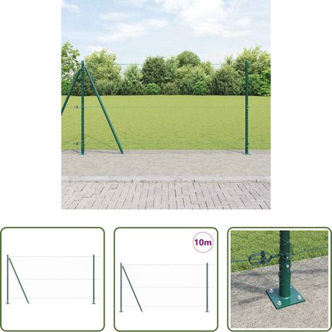 Zaunpfosten - Zaunpfosten Grün 10 x 1,2 m (25 mm Maschenweite) Stahl und PVC (1/5)