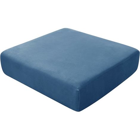 Fodera elasticizzata in peluche per cuscino di seduta del divano，Cuscino singolo sostituibile，Lunghezza 65-90 cm，larghezza 65-90 cm，Blu medio (1/5)