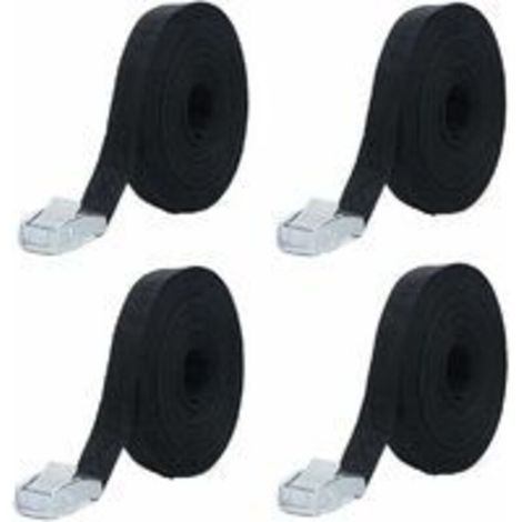 Set of 4 x 2M fastening straps for tension straps, ideal for attaching to bike racks, car rear racks, bike tightening straps, quick release, tie-down straps (1/4)