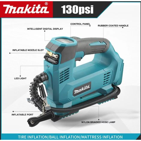 Makita Compresseur gonfleur rechargeable 18V, débit 30-65L pour pneus voiture et vélo (1/5)