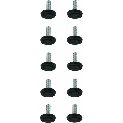 – Lot de 10 vis pied M6 x 17mm – Tête plastique moleté – Fixation solide pour meubles – Compatible tables, chaises, étagères (1/2)