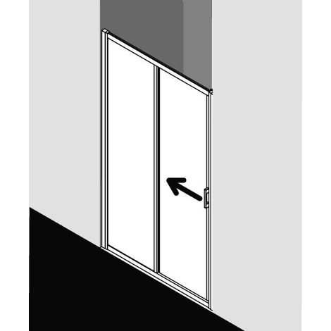 Kermi LIGA porte coulissante G2R 1450 x 2000mm argent ultra brillant verre trempé transparent (1/5)