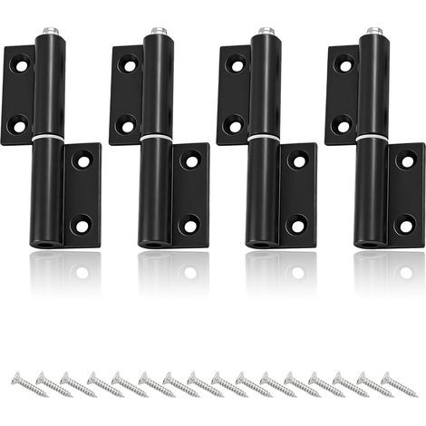 Paar schwarze Türscharniere, hochfeste Aluminium-Türscharniere, Türscharniere mit 24 Schrauben, für Türen, Schränke und Fenster (1/5)