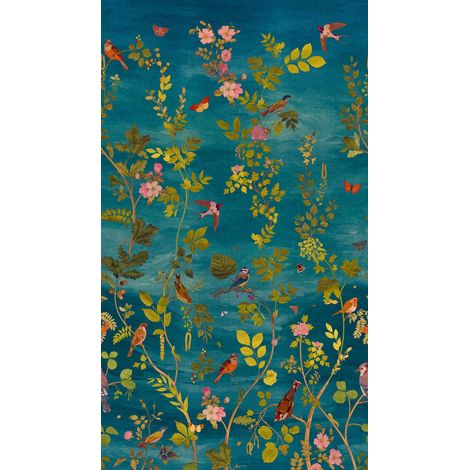 Panoramique, Fresque Fleur Bleu canard Metropolitan Stories 5 Vibes & Styles A.S. Création (1/5)
