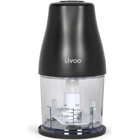 Chopper - LIVOO - 300 ml - 400 W - 1 speed and turbo function - 2 stainless steel blades - Black (1/4)