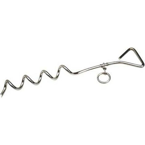 Piquet tire-bouchon d'attache pour chiens
