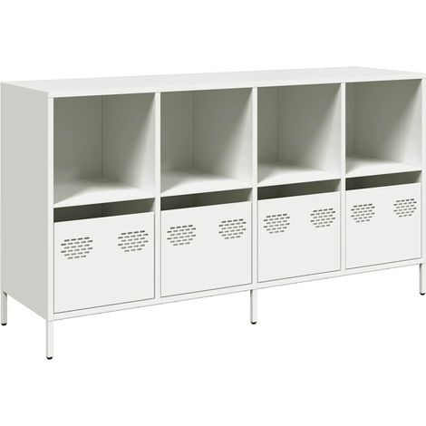 Maison Exclusive - Aparador de acero laminado en frío blanco 135x