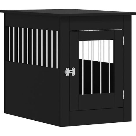 Meuble de cage pour chiens noir 55x80x68 cm bois d'ingénierie (1/5)