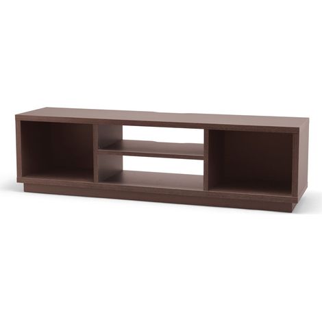Iris Ohyama, Meuble TV, Meuble tele, Banc TV, Support télévision pour ecran jusqu'à 65 pouces, 4 Etagères, Sortie-câbles, Pieds ajustables, Chambre, Salon - TV Cabinet Standard OTS-150S - Marron