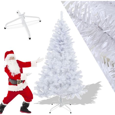 Randaco 150cm Künstlicher Weihnachtsbaum, Tannenbaum mit Metallständer, Christbaum 488 Spitzen PVC Nadeln, Kunstbaum Weihnachten Klappsystem weiß (1/4)