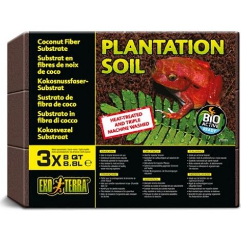 EXO Terra Brick 3Pack Plantation Sol (noix de coco) 8,8L