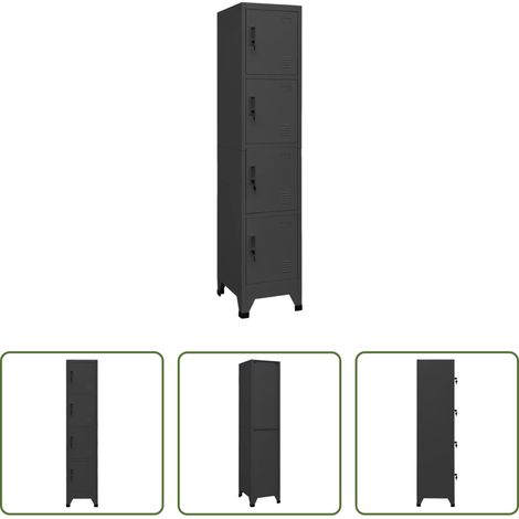 Schrank - Schließfachschrank Anthrazit 38x45x180 cm Stahl (1/5)
