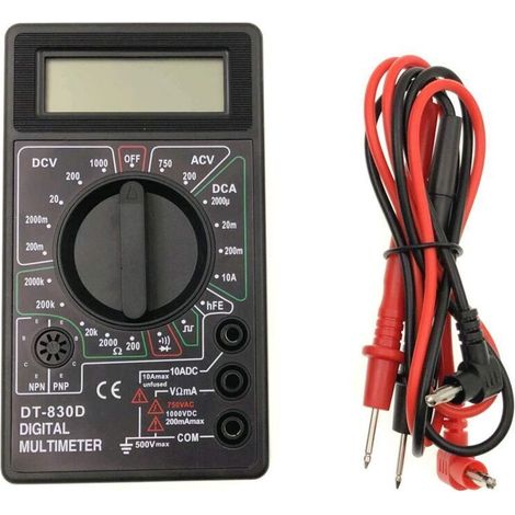 DT-830D LCD-Digitalmultimeter zur Messung von Gleich- und Wechselspannung mit Diodentest (1/4)