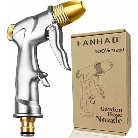 Metal Watering Gun Watering Gun, Easy Flow Control Button, Professional High Pressure Garden Sprayer, Powerful for Car Washing, Yard Watering (1/5)