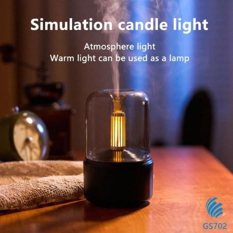 Diffuseur d'Huiles Essentielles - Mini humidificateur LED Diffuseur d'aromes aux chandelles-A56 (1/4)