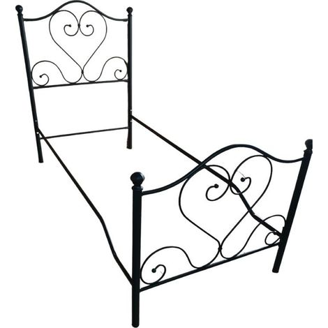 Letto una piazza e mezza Papavero ferro battuto nero oro EFFEZ (1/2)