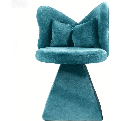 CHICFURN Sedia girevole per trucco 52x52x78 cm blu, schienale a farfalla, per soggiorno (1/5)