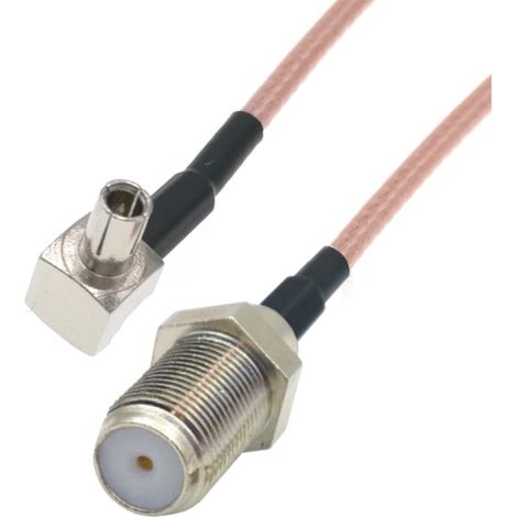 Cable pigtail TS9 con enchufe / toma F de 15 cm RG316 (1/2)