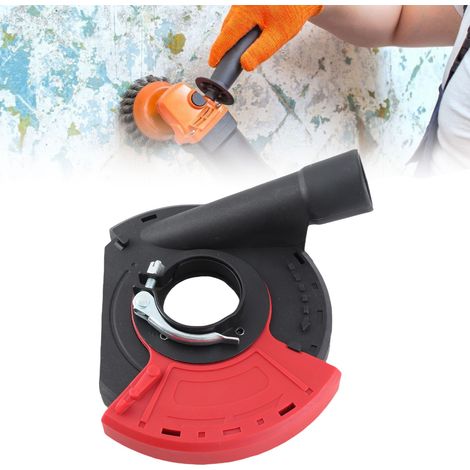 Campana extractora para amoladoras angulares de 125/150 mm, material PA66 con contenido de hierro, color rojo/negro, 5 pulgadas (175 mm) de diámetro, extracción de polvo eficiente. (1/5)