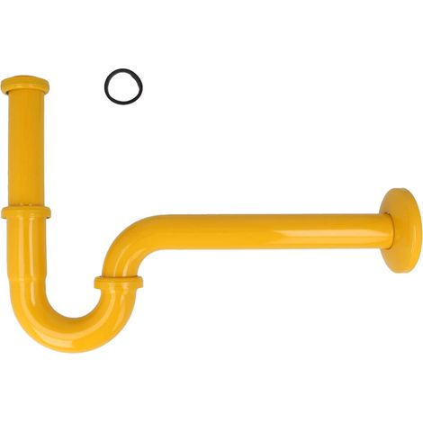 tecuro PROFI Röhrengeruchsverschluss Siphon extra lang gelb RAL 1004 (1/5)