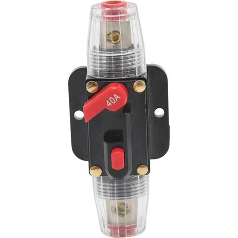 Porte-fusible audio en ligne à réarmement manuel, disjoncteur 12 V-48 V pour autoradio, amplificateur audio, camping-car, maison, bateau, camion, 40 A (1/5)