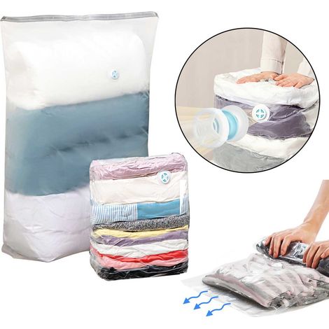 Sacs sous vide pour vêtements, oreillers, couettes - sans pompe Transparents (1/5)