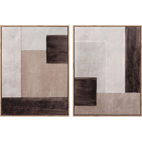 Set mit 2 Gemälden, 50 % handgemalt, 63 x 4 x 83 cm (1/5)