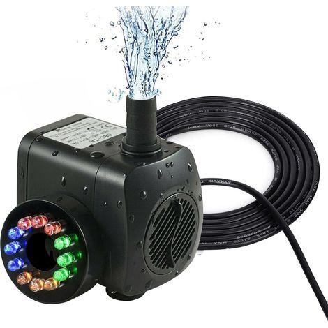 Submersible Pump, Adjustable Flow Rate 800L/H, Ceramic Motor, 12 LEDs, For Aquarium and Garden (1/5)