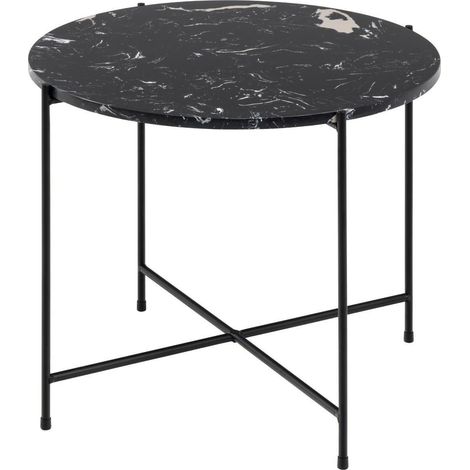 Avila Couchtisch niedrig, schwarzer Marmor, 52 x 40 cm (1/5)